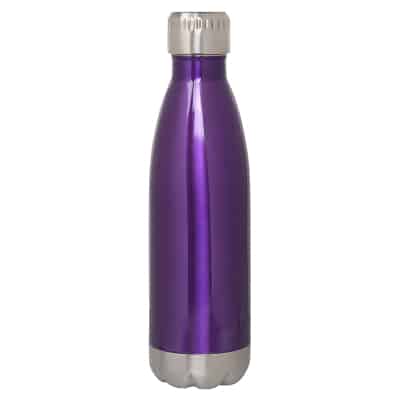 Stainless steel purple water bottle blank in 16 ounces.