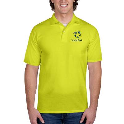 Customized safety green spotshield jersey polo