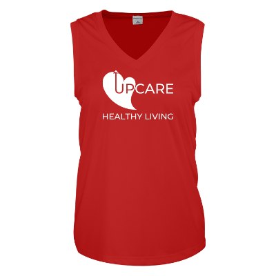 Personal true red tank top with imprint.