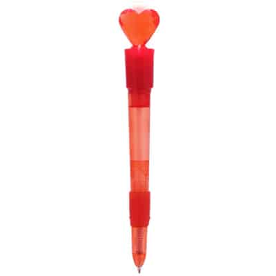 Plastic light up heart topper pen blank.