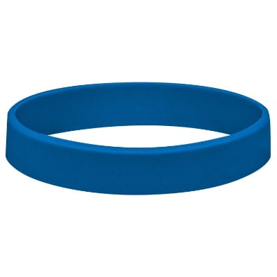 Blank blue silicone bracelet available in bulk.