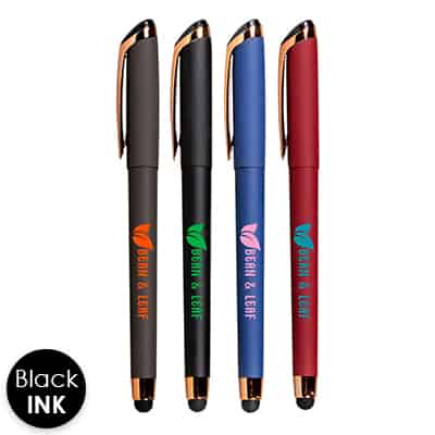 Rose gold stylus pens with custom logo.