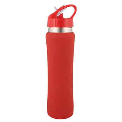 Stainless steel red water bottle blank in 20 ounces.