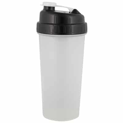 Clear with black lid shaker bottle blank in 32 ounces.