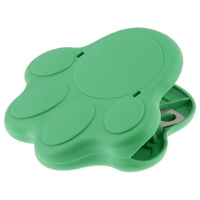 Plastic green paw shaped chip clip blank.