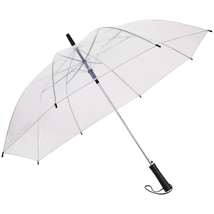 Plastic 46 inch clear umbrella.