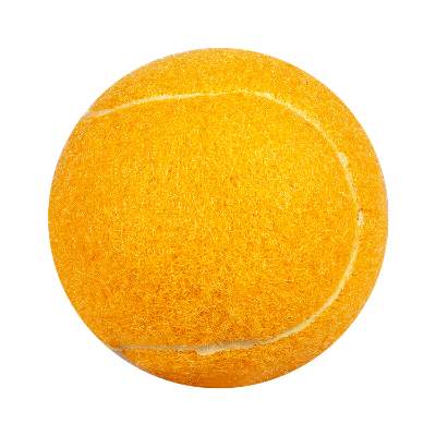 Orange pet friendly tennis ball blank.
