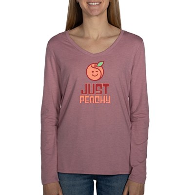 Full color wisteria heather long sleeve t-shirt.