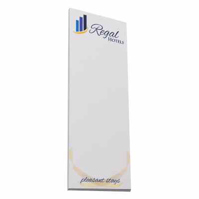Souvenir sticky note 3x8 inch pad with full color imprint. 