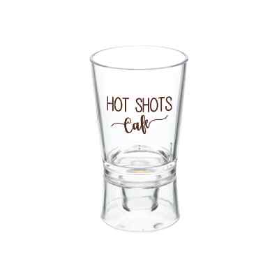 Arcylic clear shot glass with custom imprint in 1.25 ounces.