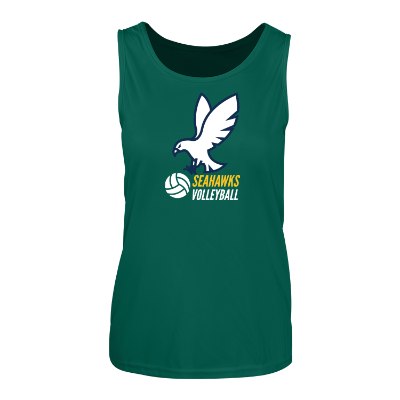 Personal dark green tank top with full color imprint.