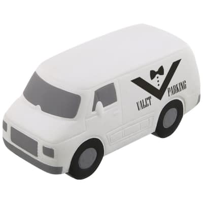 Foam work van stress reliever with personalized print.