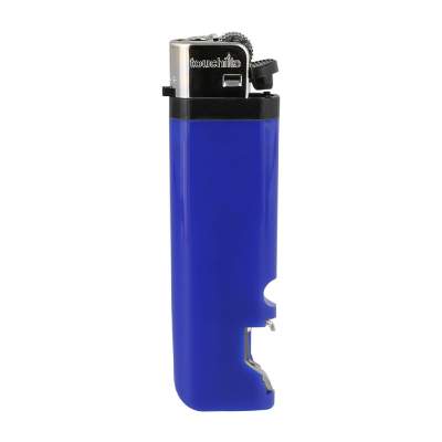 Blue blank plastic lighter available in bulk.