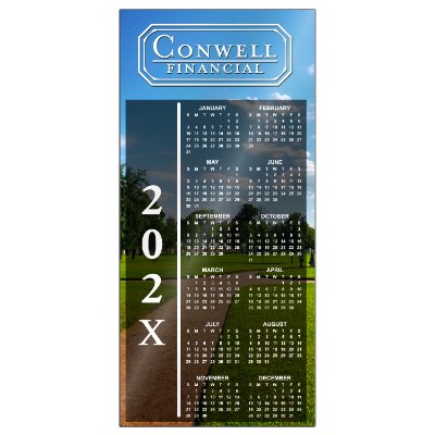 5-1/2 x 12 inch magnet square corners with full color imprint.