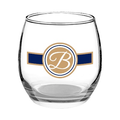 Clear wine glass with full color logo.