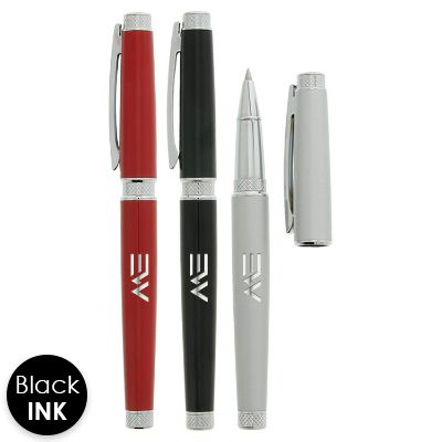 Personalized glossy finish pen with chrome accents.