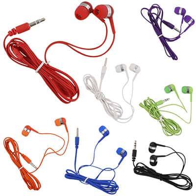 Colored earbuds.