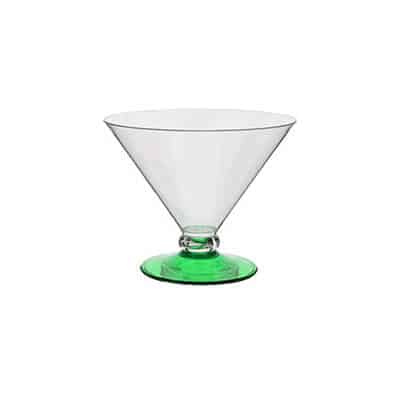 Acrylic green martini glass blank in 10 ounces.