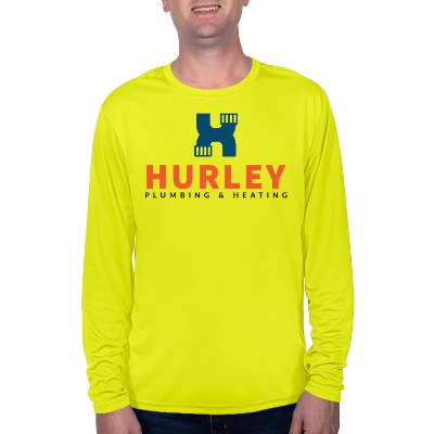 Full Color long sleeve safety yellow t-shirt.