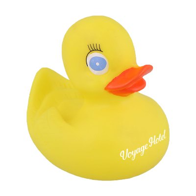 Plastic yellow custom rubber duck.