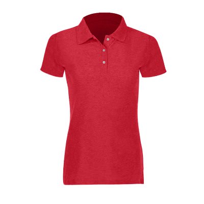 Blank heather red women's polo.