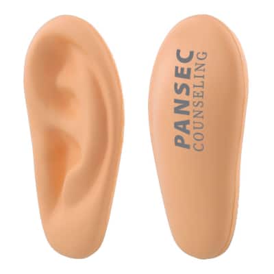 Foam ear stress relievers with a custom imprinted promo.