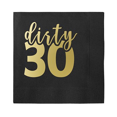 3Ply tissue black customized foil stamped cocktail napkin.
