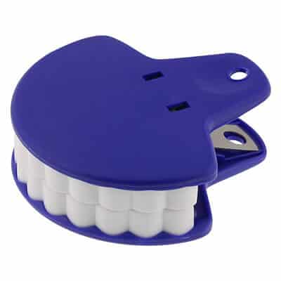 Plastic blue teeth chip clip blank.
