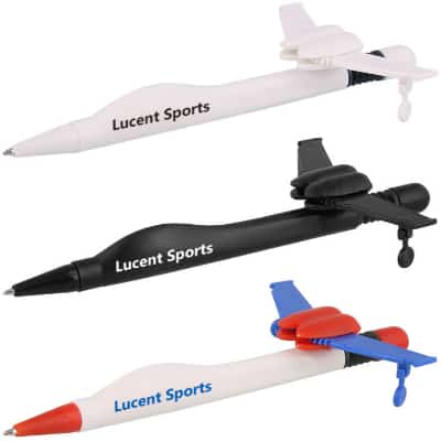 Plastic retractable jet plane pen.