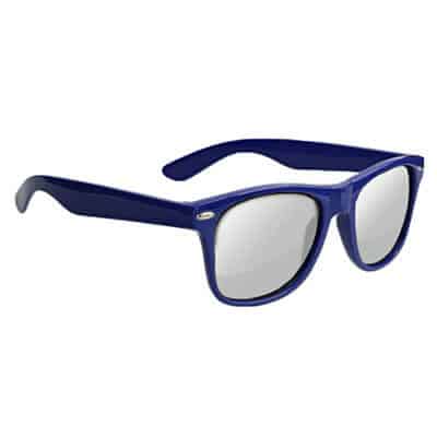 Polycarbonate blue mirrored lens malibu sunglasses blank.