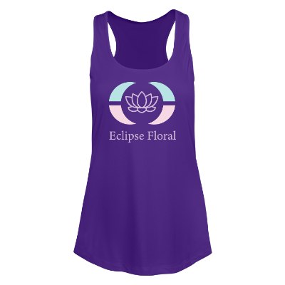 Personalized ladies' purple tank top with full color imprint.