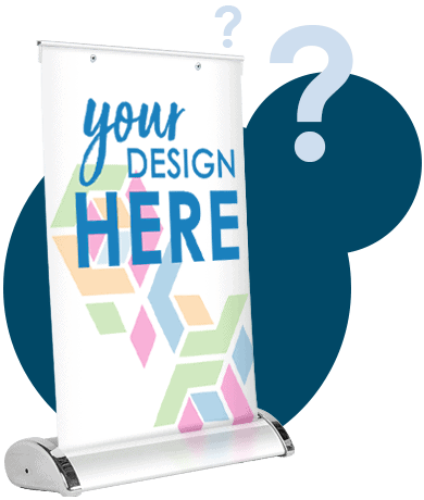 Tabletop banner display with full-color imprint