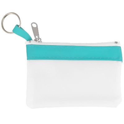Translucent zippered coin pouch blank.