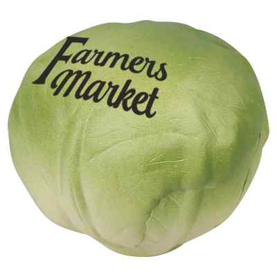 Foam lettuce stress ball with custom imprint. 