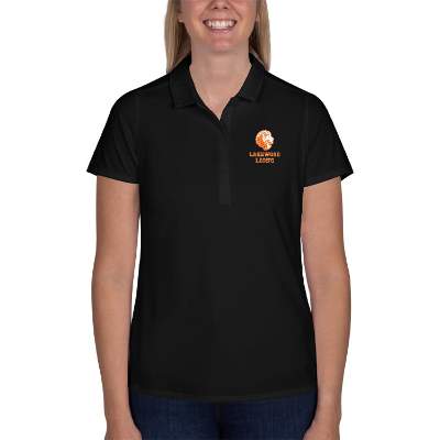Customized black embroidered gamer golf polo