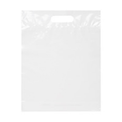 Plastic white eco die cut large recyclable bag blank.