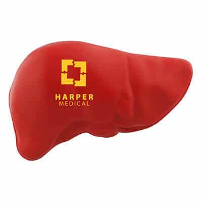 Foam liver stress reliever personalized with imprint.