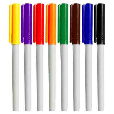 Blank erase markers with colorful cap.