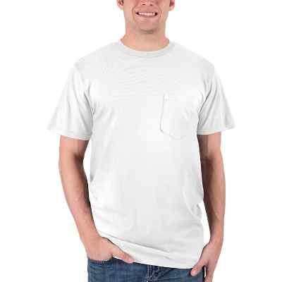 Blank white dyed pocket t-shirt