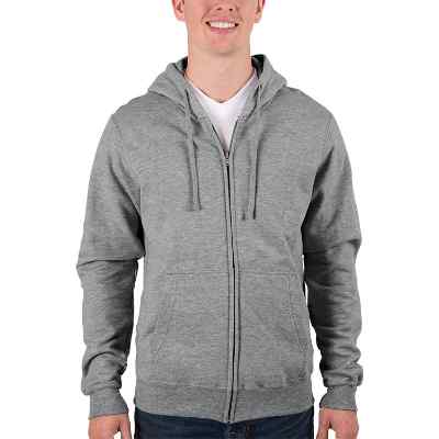Blank full-zip althetic heather hoodie.