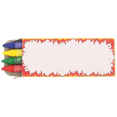 Cardboard 4 pack fire safety crayons blank.