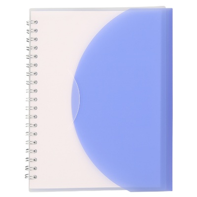Polyurethane frosted blue fold over notebook blank.