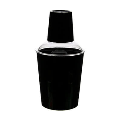 Acrylic black cocktail shaker blank in 12 ounces.