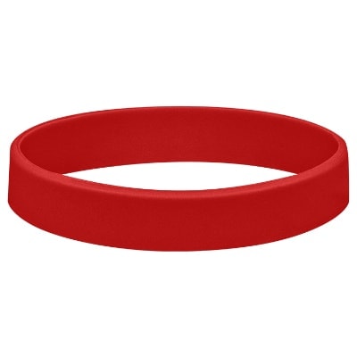 Blank red silicone wristband available with low prices.