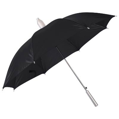 46 inch black umbrella with collapsible plastic cover.