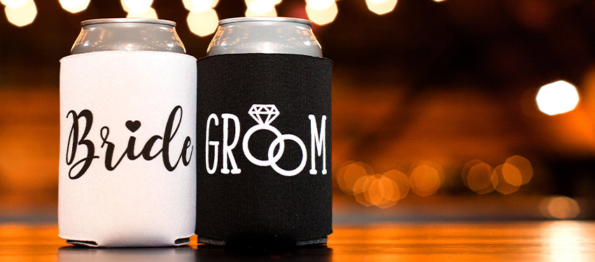 Bride and Groom Can Cooler Example