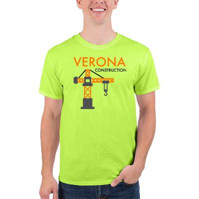 Personalized safety green cotton printed t-shirt.