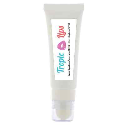 White plastic lip balm and sunscreen tube branded with your logo.