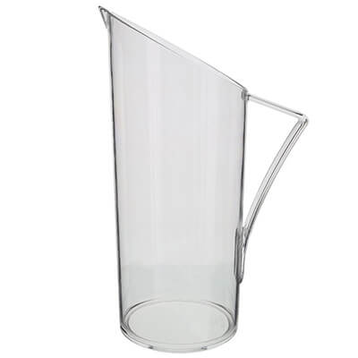 Acrylic clear beer pitcher in 64 ounces.