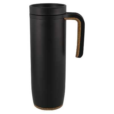 Stainless black mug with handle blank in 18 oz.